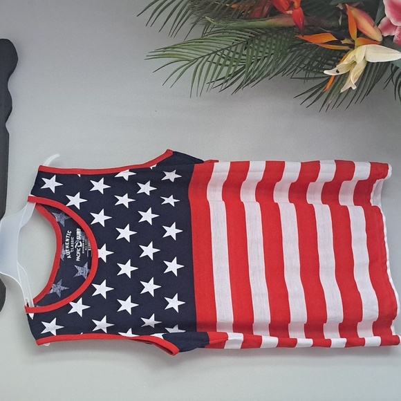 Men's USA Flag Tank Top America Stars & Stripes Size XL - Picture 5 of 7